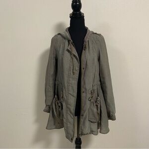 Free People Jacket Women’s XS Army Green Anorak utility hood jacket